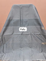Metal Grey Handwoven Plain Banana Silk Saree Pallu
