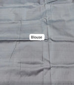 Metal Grey Handwoven Plain Banana Silk Saree Blouse