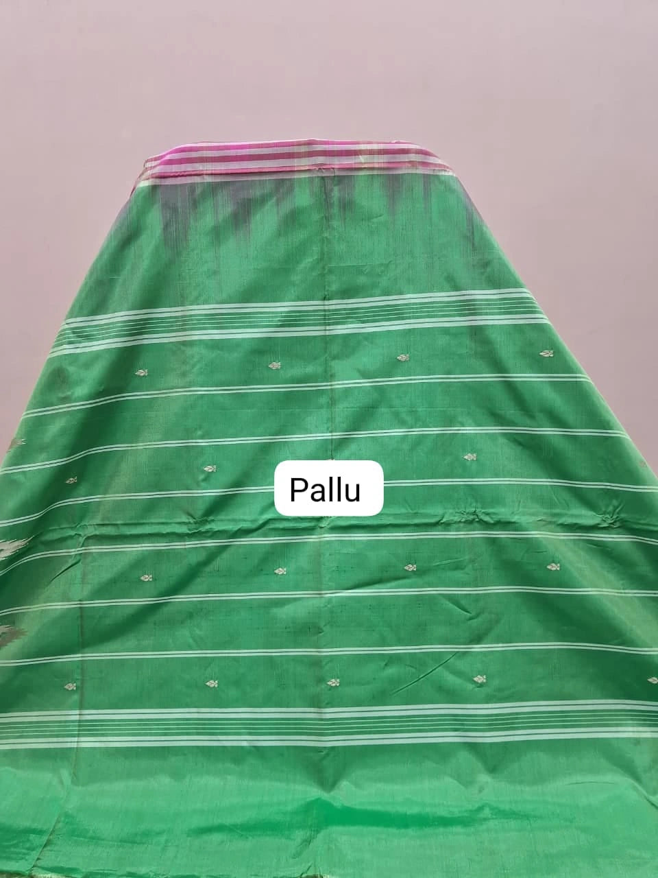 Dark Peach Handwoven Banana Silk Saree Pallu
