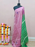 Baby Pink Handwoven Banana Silk Saree 