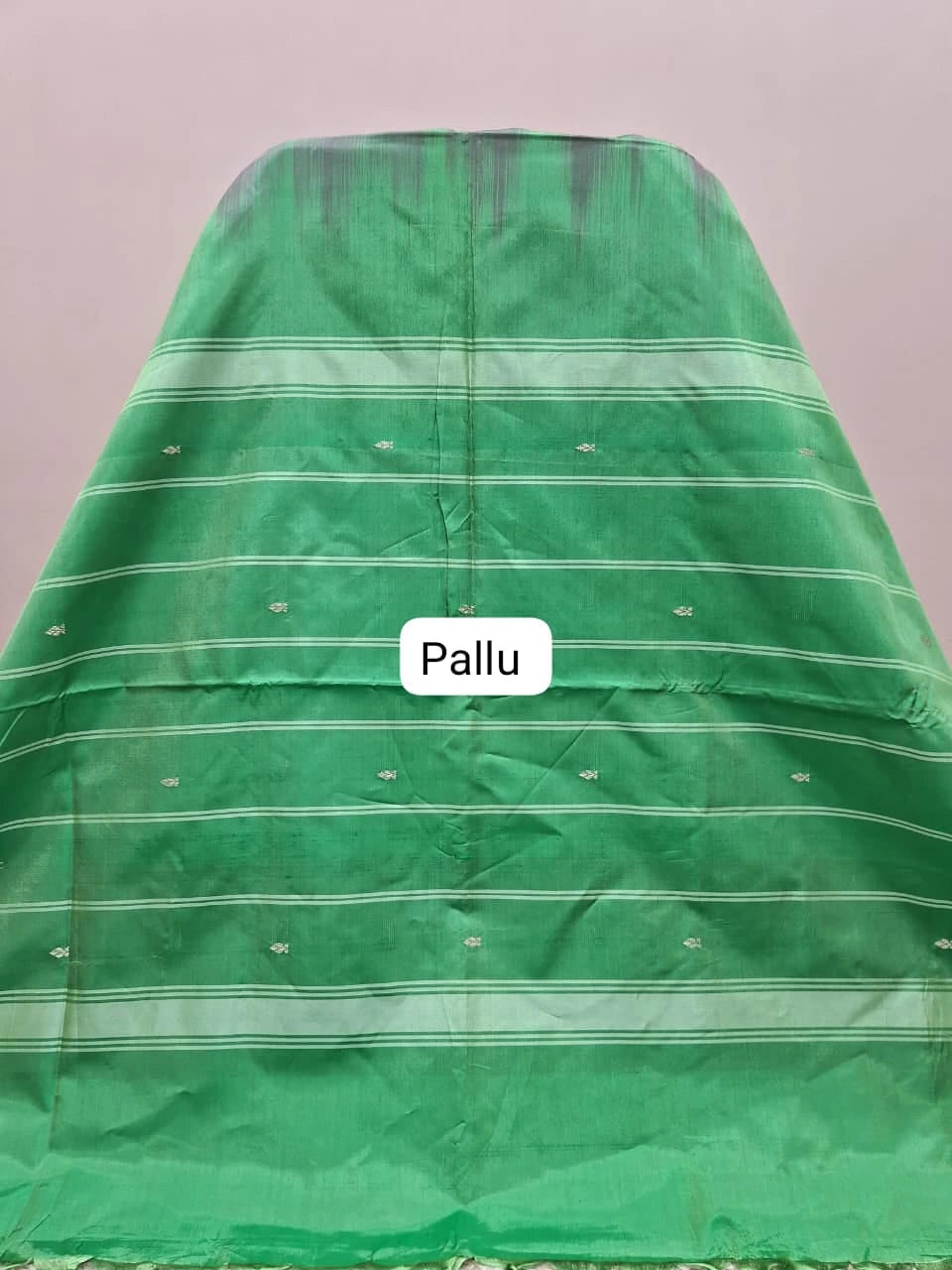 Baby Pink Handwoven Banana Silk Saree Pallu