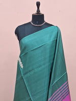Rama Green Handwoven Banana Silk Saree 1