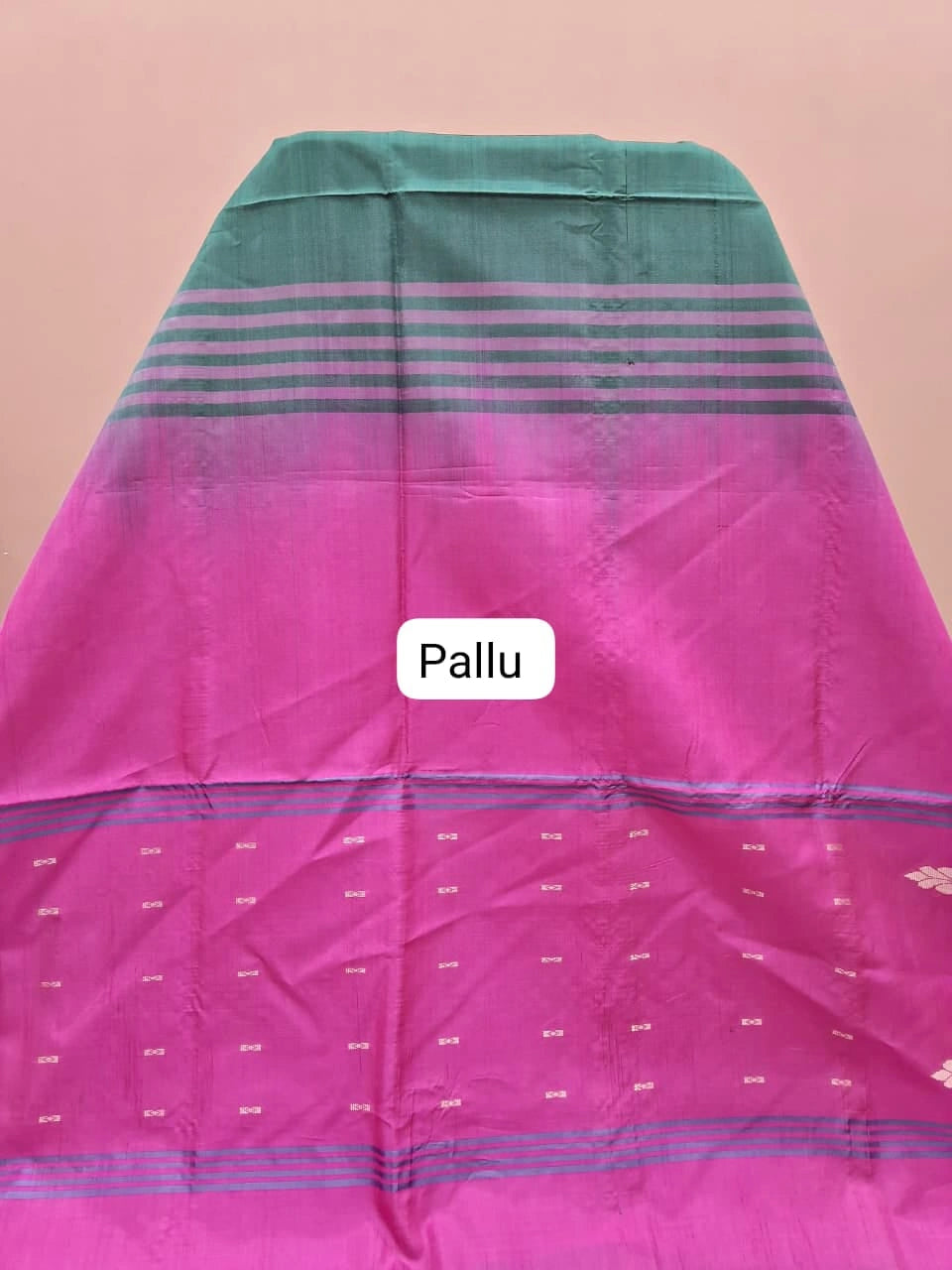 Rama Green Handwoven Banana Silk Saree Pallu