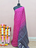 Rani Pink Handwoven Banana Silk Saree