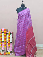 Light Lavender Handwoven Banana Silk Saree