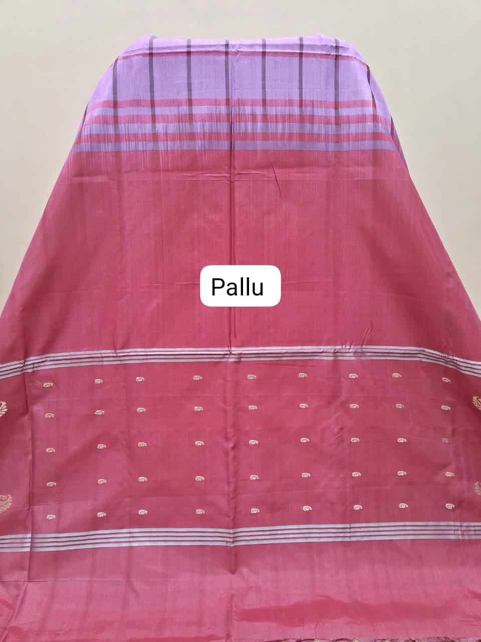 Light Lavender Handwoven Banana Silk Saree Pallu