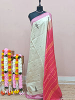 Cream Handwoven Banana Silk Saree
