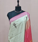 Cream Handwoven Banana Silk Saree 1