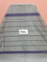 Metal Grey Handwoven Banana Silk Saree pallu