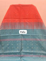 Fire Red Handwoven Banana Silk Saree Pallu