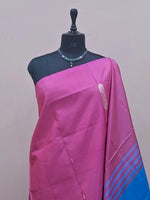 Dark Pink Handwoven Banana Silk Saree 1