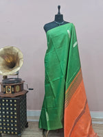 Dark Green Handwoven Banana Silk Saree