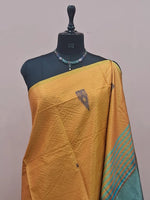 Dark Brown Handwoven Banana Silk Saree 1