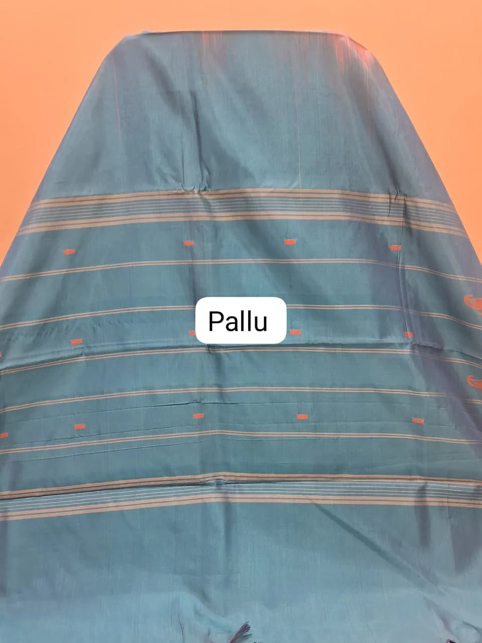 Brick Red Handwoven Banana Silk Saree Pallu