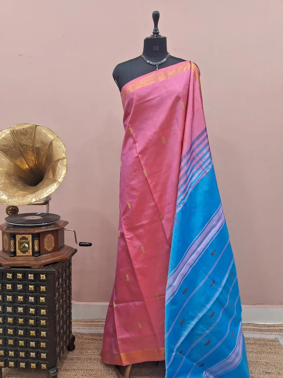 Light Pink Handwoven Banana Silk Saree