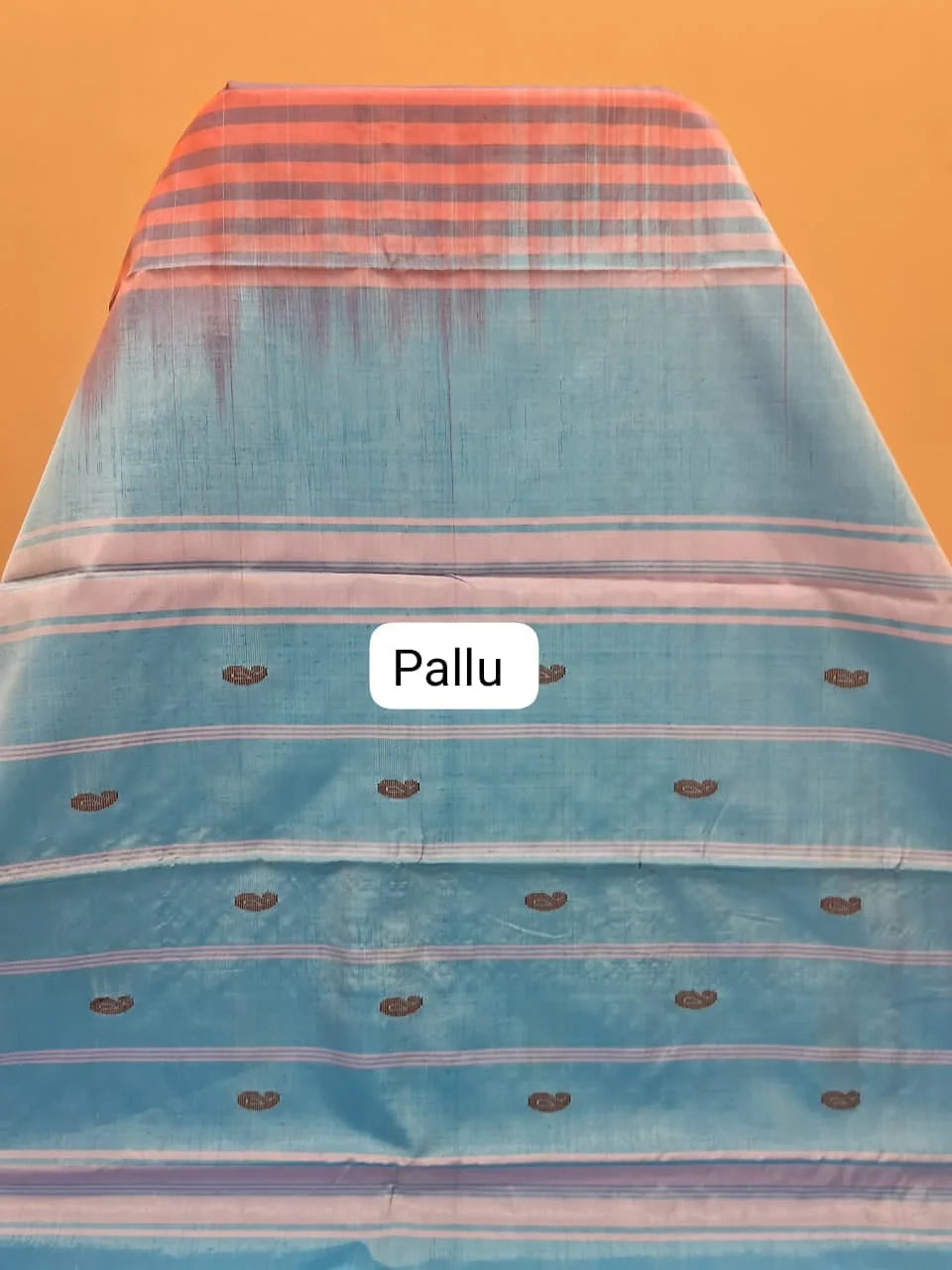 Light Pink Handwoven Banana Silk Saree Pallu