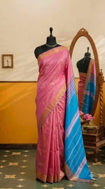 Light Pink Handwoven Banana Silk Saree