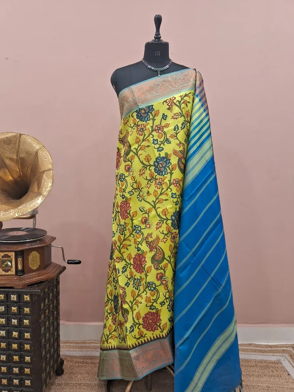 Mango Yellow Handwoven Banana Silk Saree 