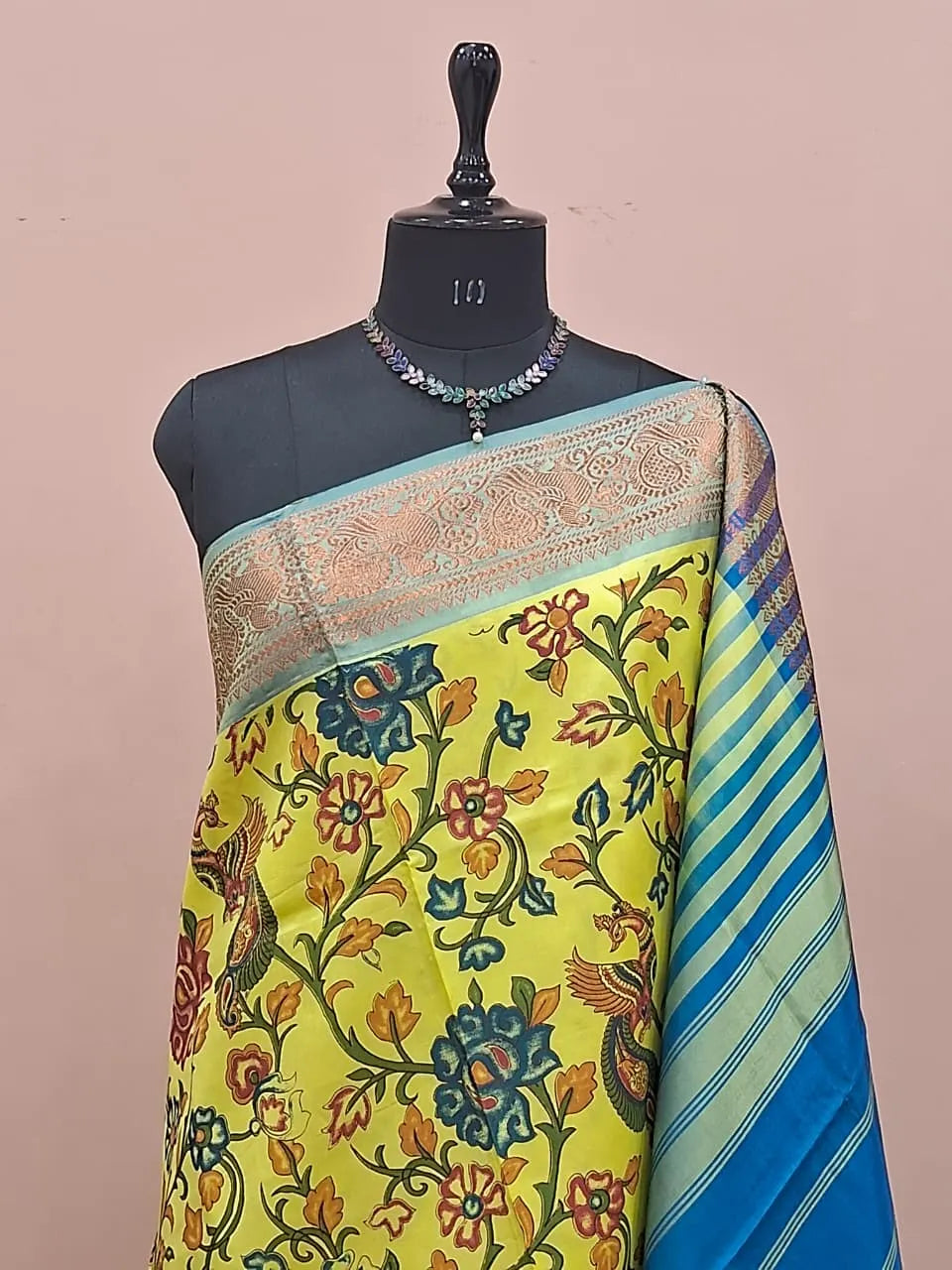 Mango Yellow Handwoven Banana Silk Saree 1