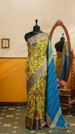 Mango Yellow Handwoven Banana Silk Saree 