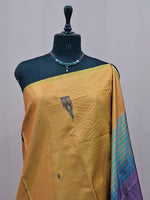 Mustard Yellow Handwoven Banana Silk Saree 1