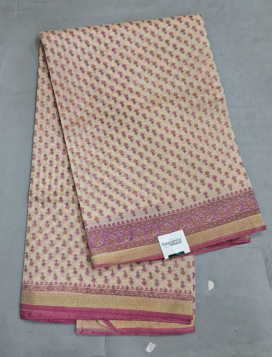 Beige Chandheri Saree