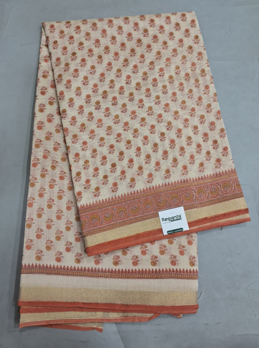Beige Chandheri Saree