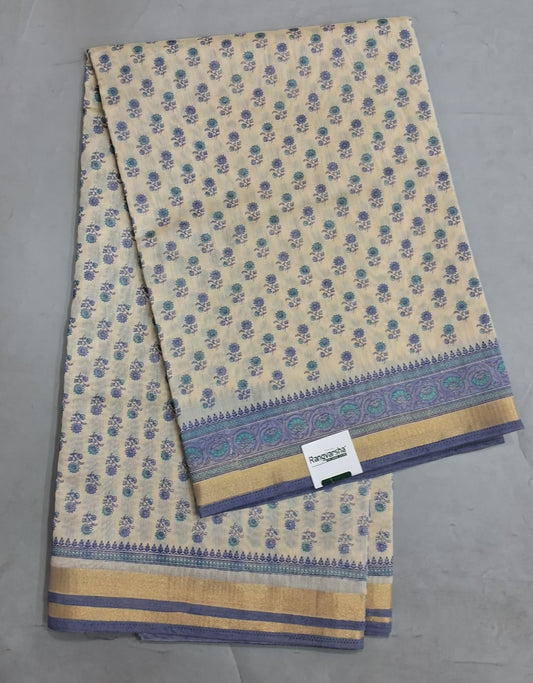 Cream Chandheri Saree