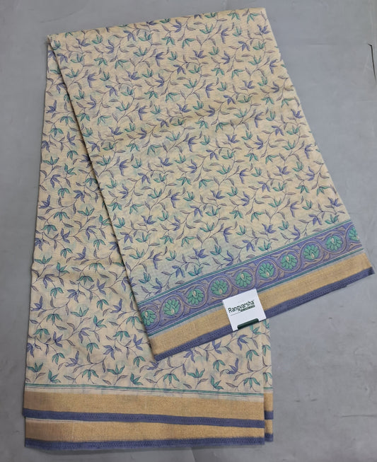 Beige Chandheri Saree