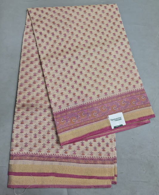 Cream Chandheri Saree 