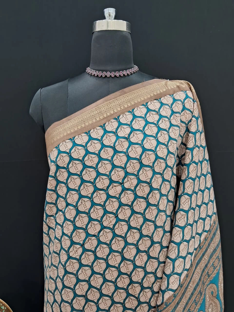 Rama Blue Chanderi Saree 1