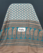 Rama Blue Chanderi Saree pallu