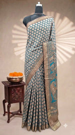 Rama Blue Chanderi Saree 