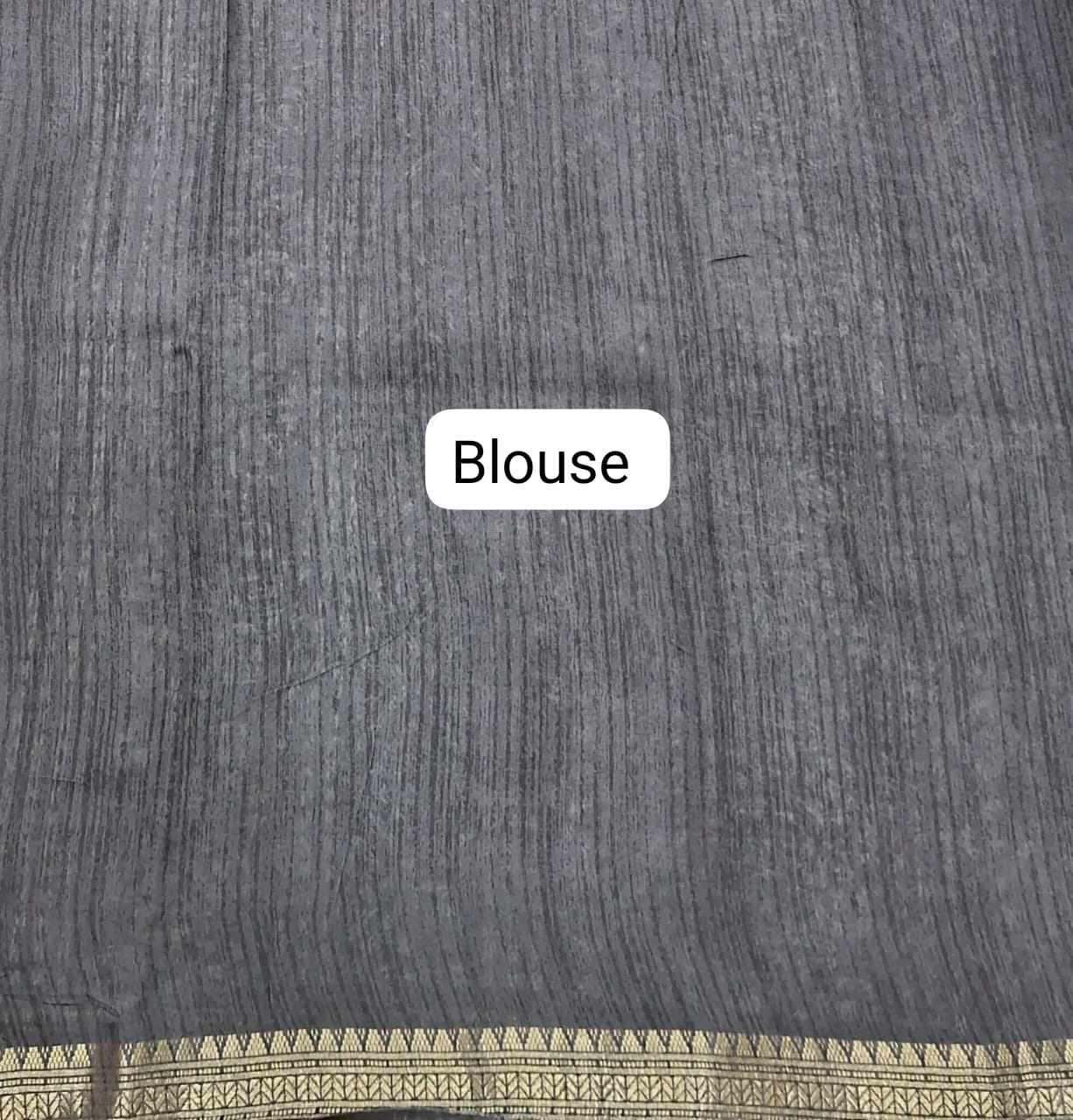 Grey Chanderi Saree Blouse