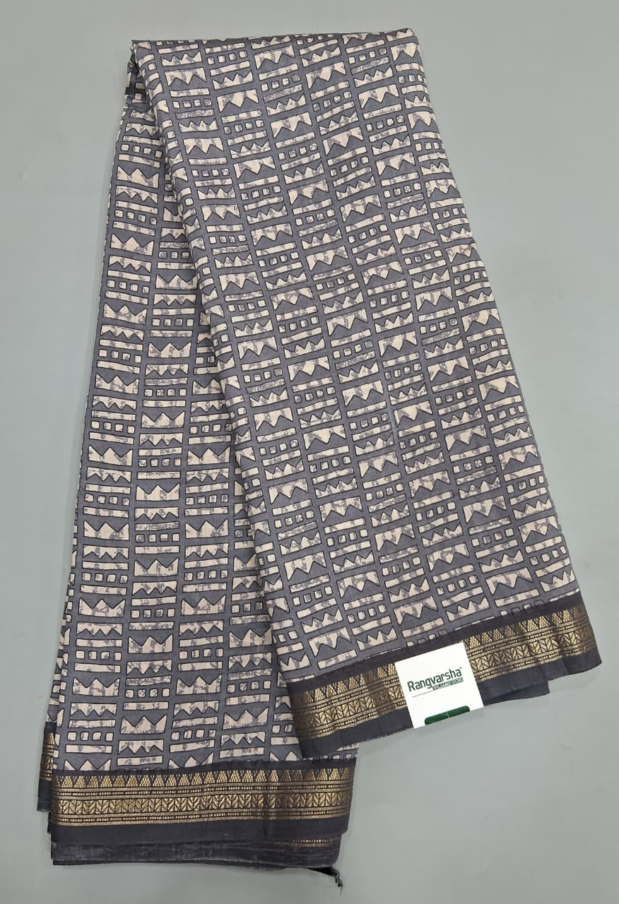 Grey Chanderi Saree 