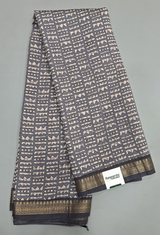 Grey Chanderi Saree 