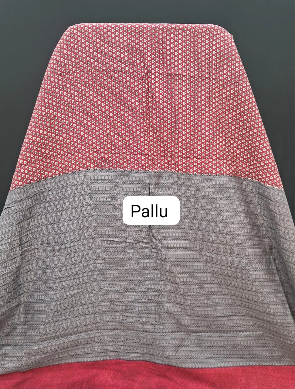 Candy Red Chanderi Saree pallu