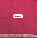 Candy Red Chanderi Saree blouse