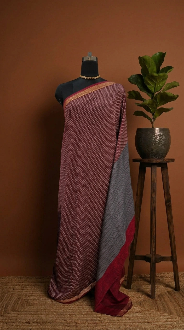 Candy Red Chanderi Saree