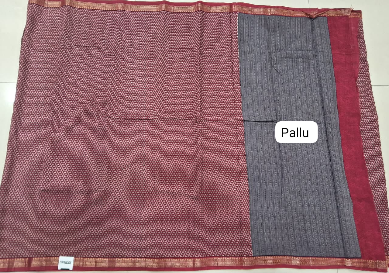 Candy Red Chanderi Saree Pallu