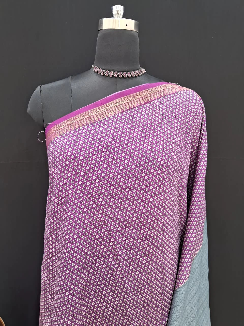 Elegant Purple Chanderi Saree 1