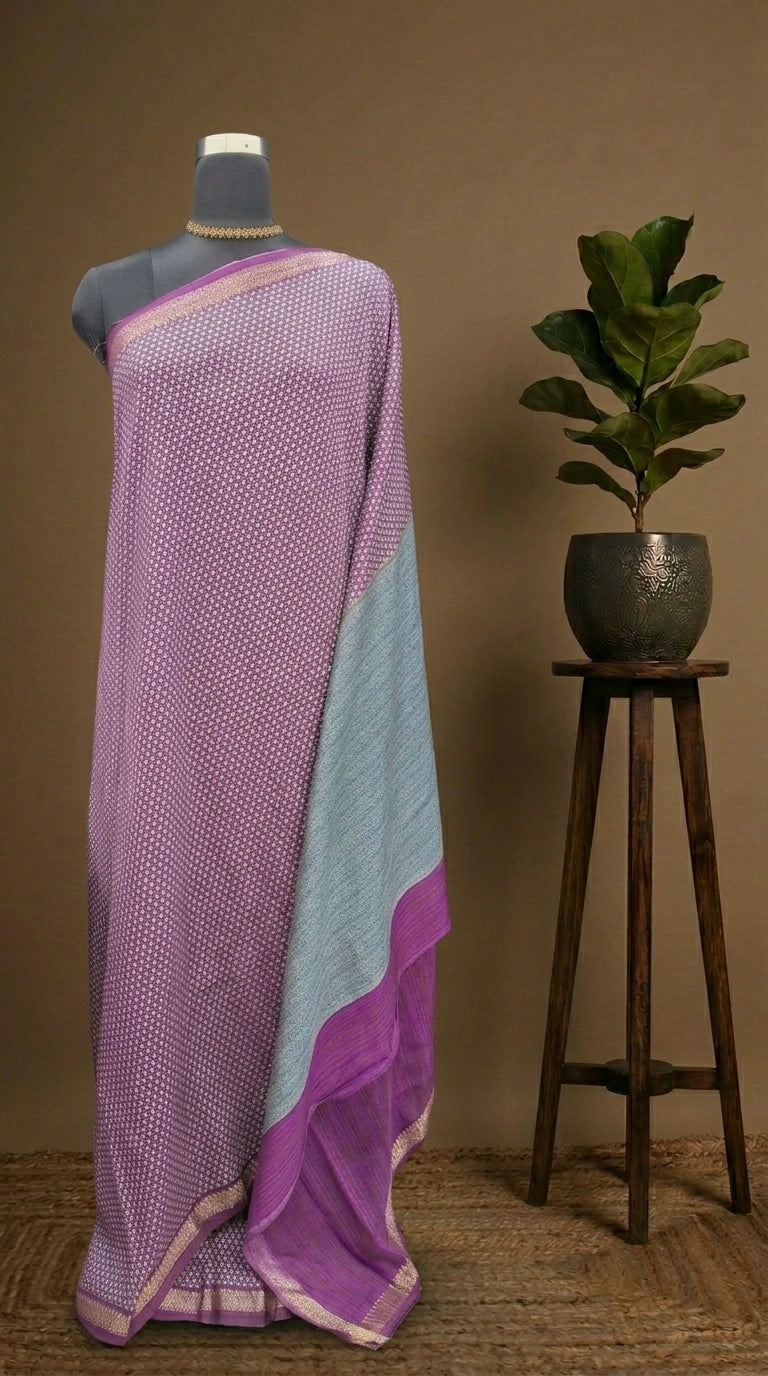 Elegant Purple Chanderi Saree