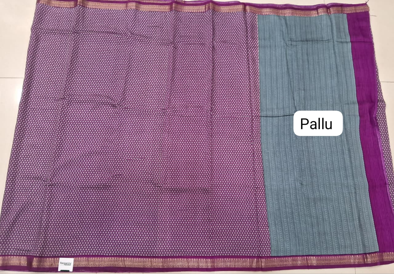 Purple Chanderi Saree Pallu