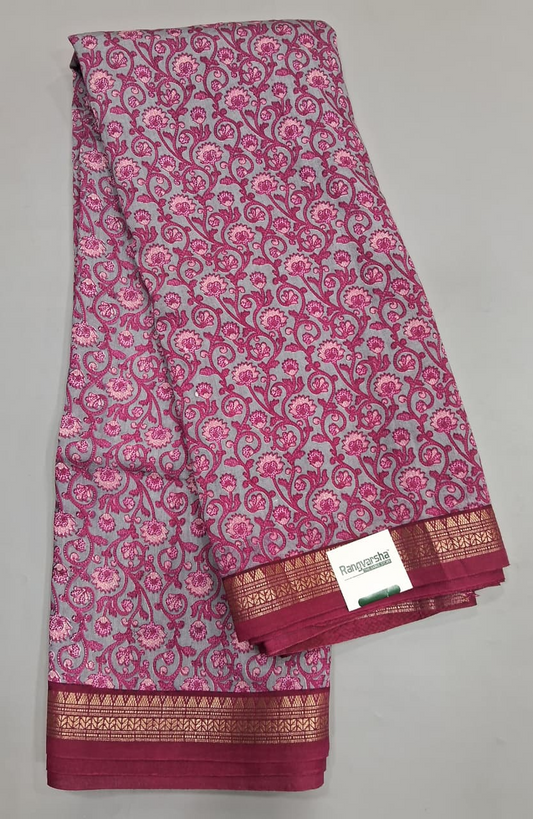 Grey Chanderi Saree