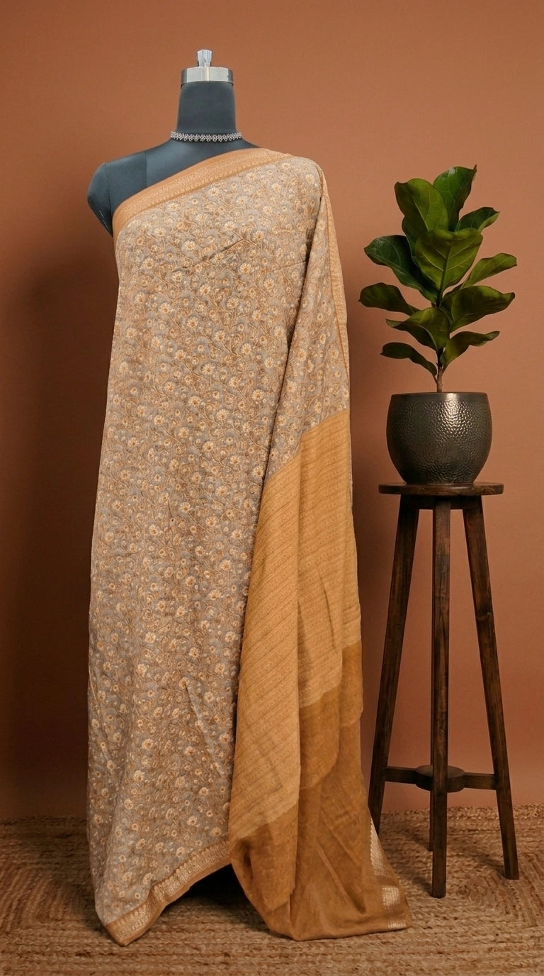 Grey Chanderi Saree