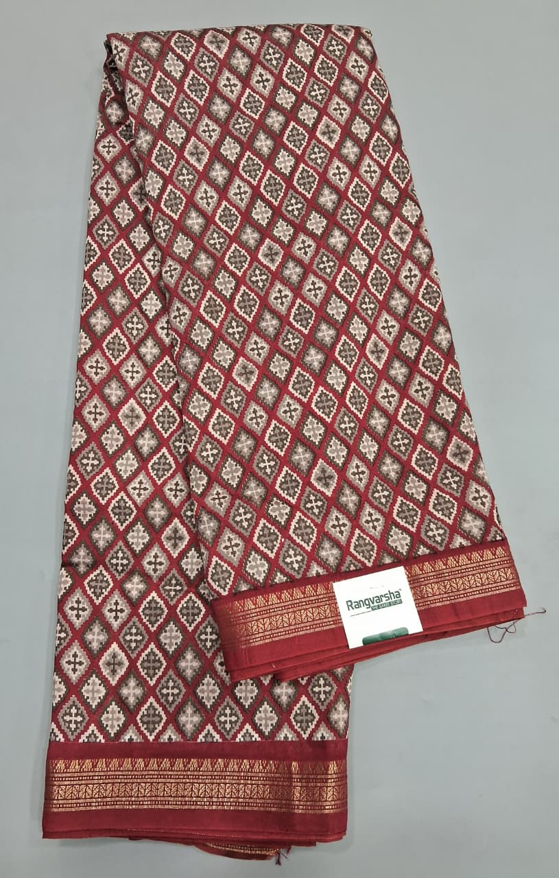 Brick Red Chanderi Saree 