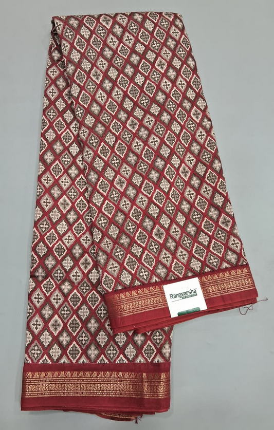 Brick Red Chanderi Saree 