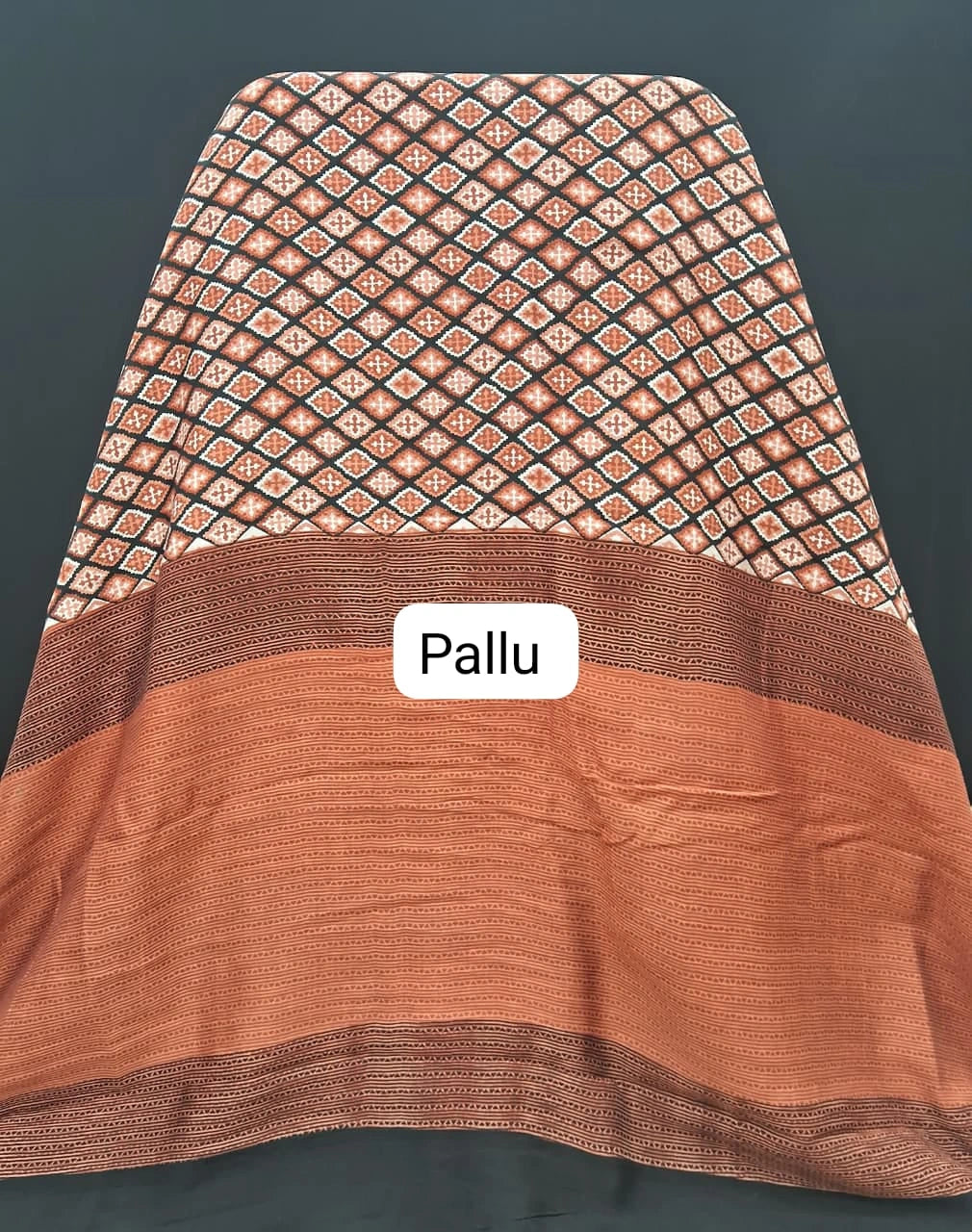 Black Chanderi Saree with Diamond Print Design pallu