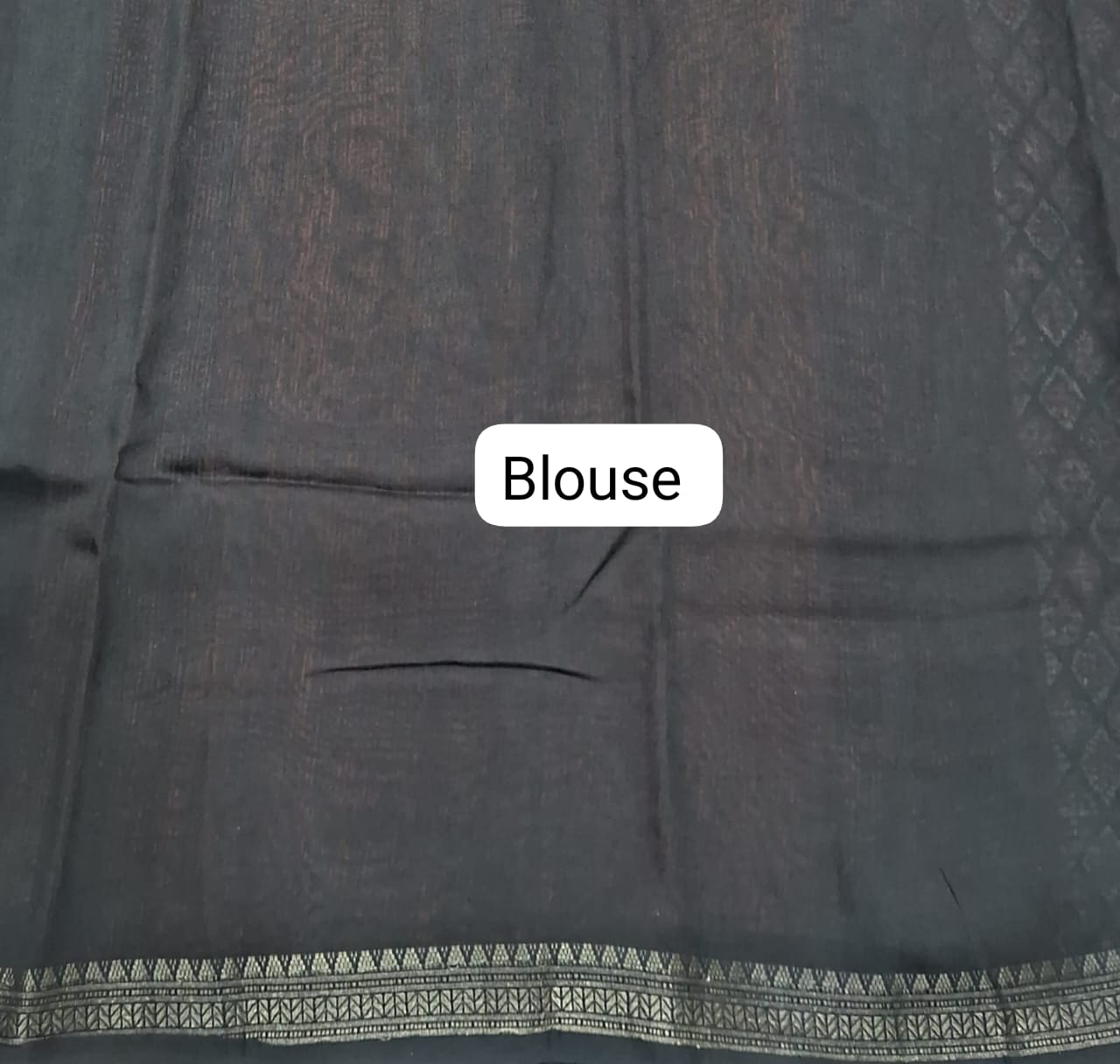 Black Chanderi Saree Blouse