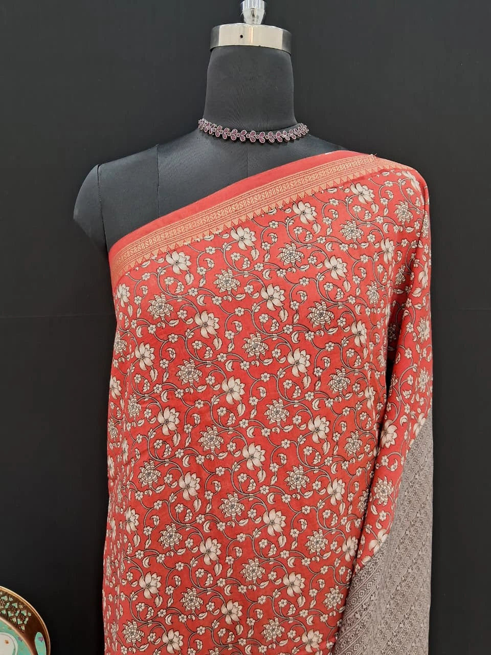 Red Chanderi Saree 1